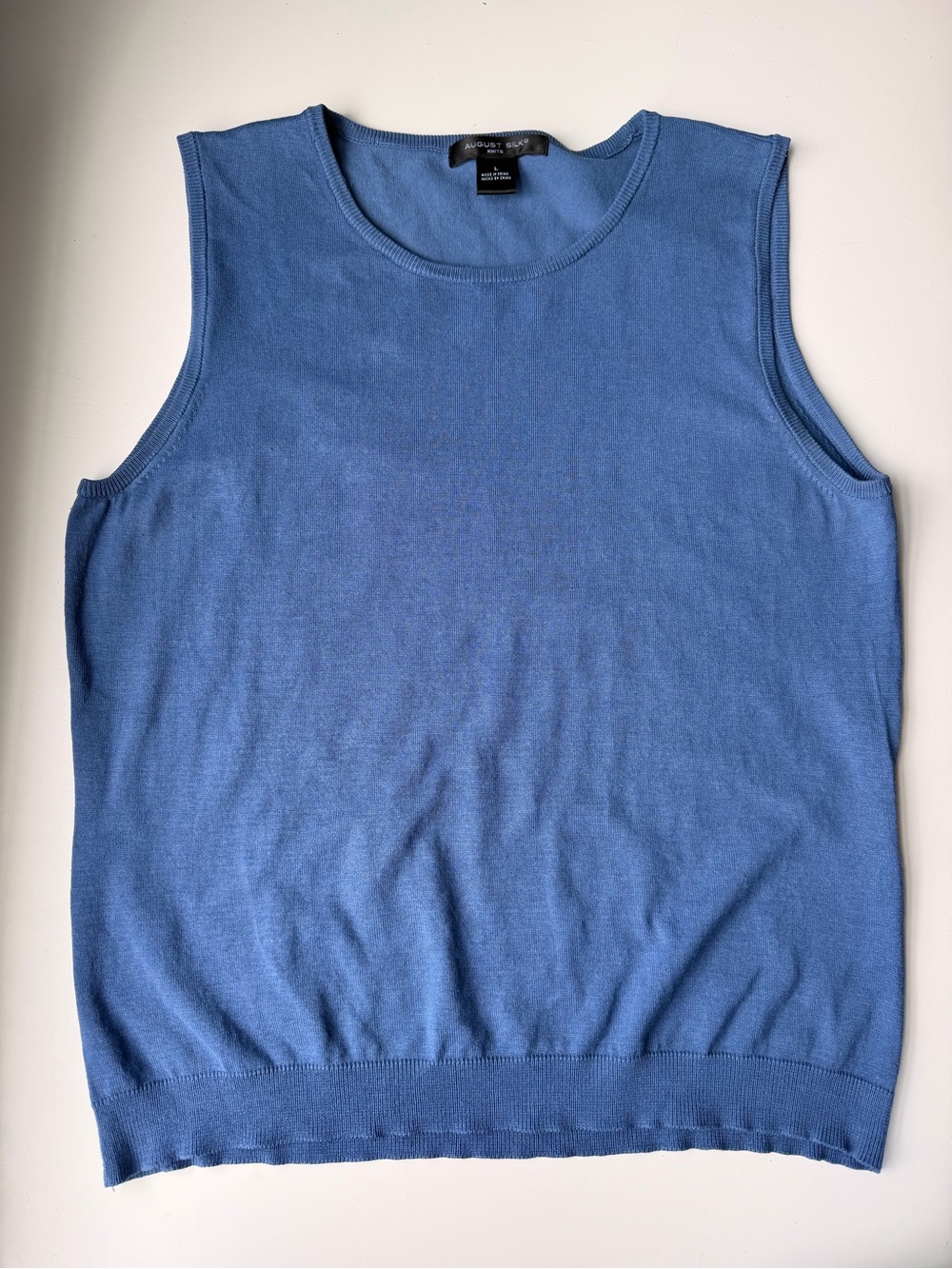 August Silk Blue sweater vest Large